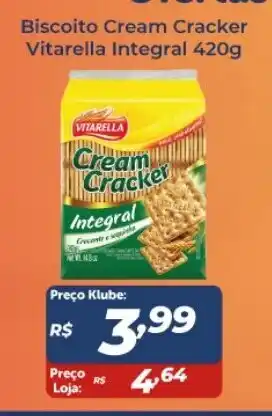 Atakarejo Biscoito Cream Cracker Vitarella Integral 420g oferta