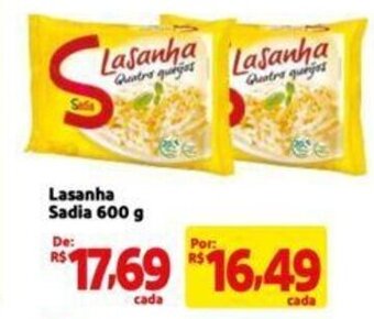 Extra Supermercado Lasanha Sadia 600 g oferta