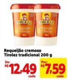 Extra Supermercado Requeijão cremoso Tirolez tradicional 200 g oferta