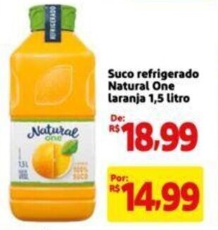 Extra Supermercado Suco refrigerado Natural One laranja 1,5 litro oferta