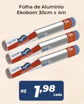 Atakarejo Folha de Aluminio Ekobom 30cm x 4m oferta