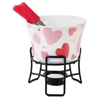 X Supermercados Conjunto para fondue em cerâmica corações brinox com 7 peças oferta