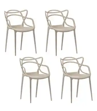 Freitas Varejo Conjunto 4 cadeiras allegra nude new plastic 7442058 oferta