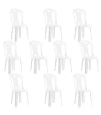 Freitas Varejo Conjunto com 10 cadeiras canoa plástico off new plastic oferta