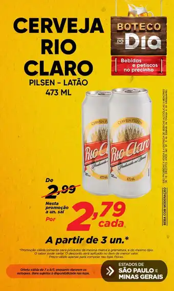Dia CERVEJA RIO CLARO PILSEN - LATÃO 473 ML oferta