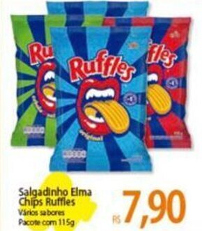 Atacadão Salgadinho Elma Chips Ruffles Vários sabores Pacote com 115g oferta