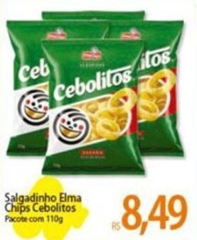 Atacadão Salgadinho Elma Chips Cebolitos Pacote com 110g oferta