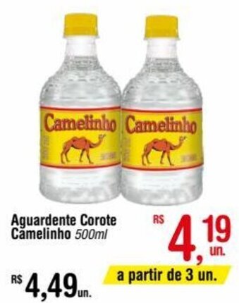 Fort Atacadista Aguardente Corote Camelinho 500ml oferta