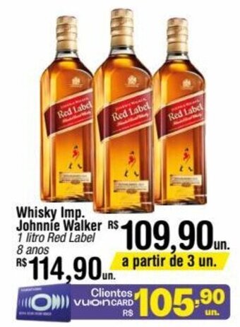 Fort Atacadista Whisky Imp. Johnnie Walker 1 litro Red Label 8 anos oferta