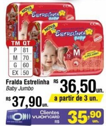 Fort Atacadista Fralda Estrelinha Baby Jumbo oferta