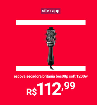 Lojas Americanas escova secadora britânia bes08p soft 1200w oferta