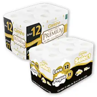 Papel higiênico carinho select ou premium folha dupla neutro de 20m leve 12 pague 11 unidades