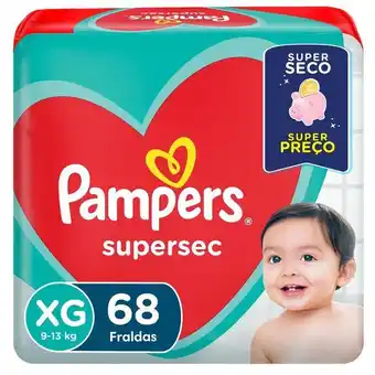 D'avó Supermercado Fralda pampers supersec - xg - 68 unidades oferta
