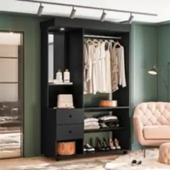 Novo Mundo Guarda roupa anna preto fosco liso oferta