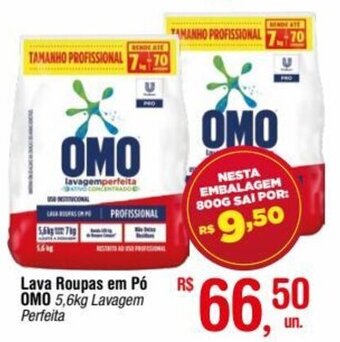 Fort Atacadista Lava Roupas em Pó OMO 5,6kg Lavagem Perfeita oferta