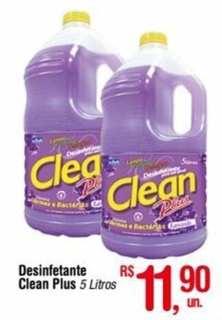 Fort Atacadista Desinfetante Clean Plus 5 Litros oferta