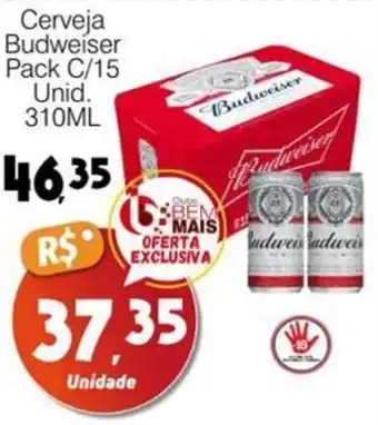 Cerveja Budweiser Pack C/15 Unid. 310ML
