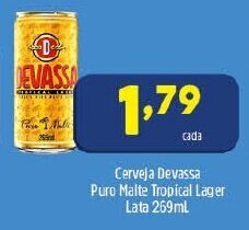 Arena Atacado Cerveja Devassa Puro Malte Tropical Lager Lata 269ml oferta
