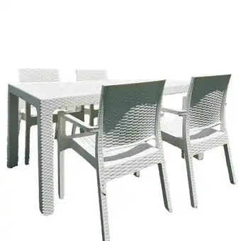 Conjunto mesa com 4 cadeiras milano e niza branca gardenlife