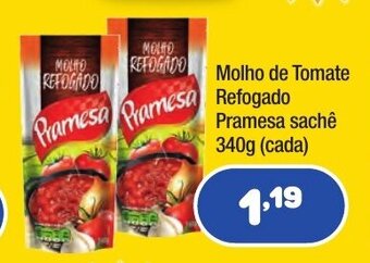 Costazul Supermercados Molho de Tomate Refogado Pramesa sache 340g oferta
