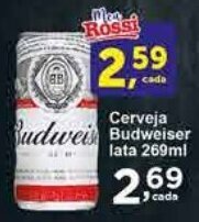 Rossi Supermercado Cerveja Budweiser lata 269ml oferta