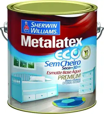 Tinta esmalte sherwin williams metalatex eco esmalte premium 3,6l branco brilhante