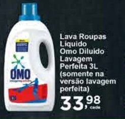 Rossi Supermercado Lava Roupas Liquido Omo Diluido Lavagem Perfeita 3L (somente na versão lavagem perfeita) oferta
