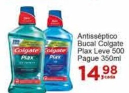 Rossi Supermercado Antisséptico Bucal Colgate Plax Leve 500 Pague 350ml oferta
