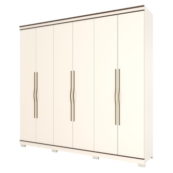 Roupeiro henn d284-176 titanium 6 portas e 5 gavetas