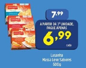 Arena Atacado Lasanha Massa Leve Sabores 600g oferta