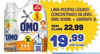 Costazul Supermercados Lava roupas Liquido Concentrado Diluivel Omo 500ml + Garrafa 3L oferta