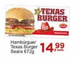 Rossi Supermercado Hamburguer Texas Burger Seara 672g oferta