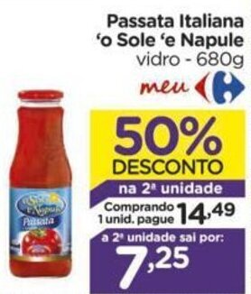 Carrefour Passata Italiana 'o Sole 'e Napule vidro - 680g oferta