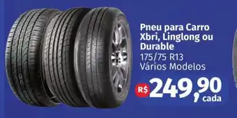 Supermercados Mateus Pneu para Carro Xbri, Linglong ou Durable 175/75 R13 Vários Modelos oferta