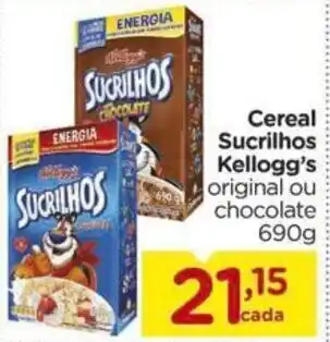 Carrefour Cereal Sucrilhos Kellogg's original ou chocolate 690g oferta
