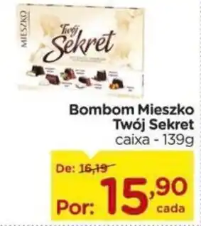 Carrefour Bombom Mieszko Twój Sekret caixa - 139g oferta