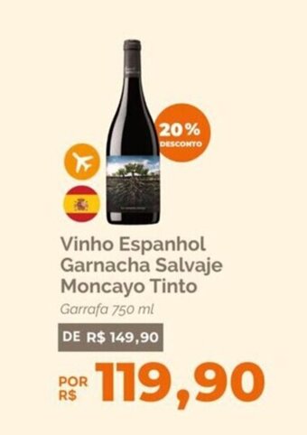 Oba Hortifruti Vinho Espanhol Garnacha Salvaje Moncayo Tinto Garrafa 750 ml oferta