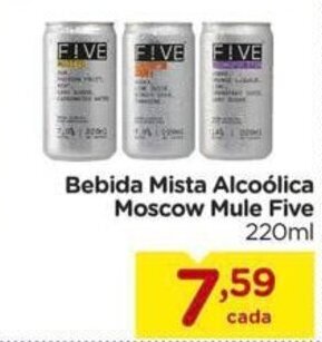 Carrefour Bebida Mista Alcoólica Moscow Mule Five 220ml oferta