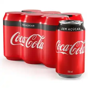 Supermercados Andreazza Coca cola sem açúcar 6 unidades 350ml oferta