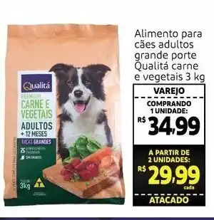 Extra Hiper Alimento para caes adultos grande porte Qualita carne e vegetais 3kg oferta