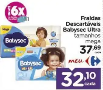 Carrefour Fraldas Descartáveis Babysec Ultra tamanhos mega oferta