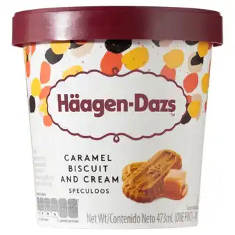 Festval Sorvete baunilha com caramelo e biscoito belga häagen-dazs pote 473ml oferta