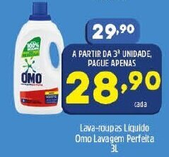 Lava Roupas Liquido Omo Lavagem Perfeita 3L