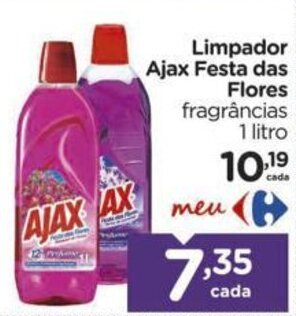 Carrefour Limpador Ajax Festa das Flores fragrâncias 1 litro oferta