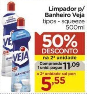 Carrefour Limpador p/ Banheiro Veja tipos- squeeze 500ml oferta