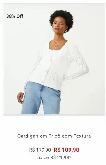 Cardigan em Tricô com Textura