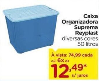 Carrefour Caixa Organizadora Suprema Reyplast diversas cores 50 litros oferta