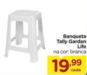 Carrefour Banqueta Tally Garden Life na cor: branca oferta