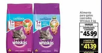 Alimento para gatos castrados Whiskas 3kg