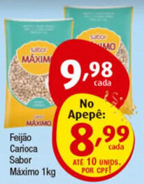 Feijão Carioca Sabor Máximo 1kg